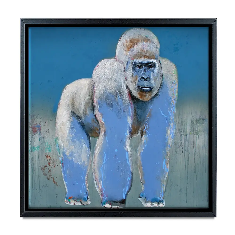 Bleu Monkey Square Canvas Print Bleu Monkey Square Canvas Print wall art product Studio Paint-Ing