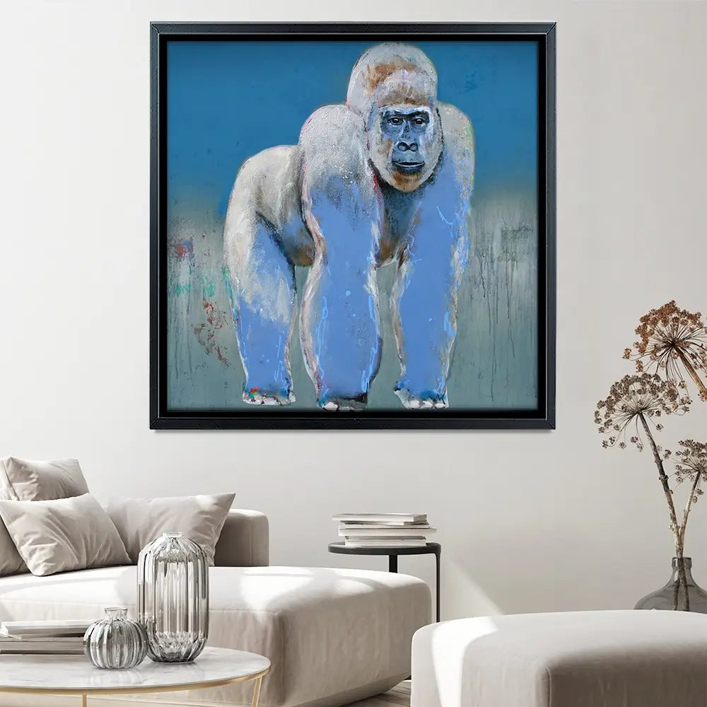 Bleu Monkey Square Canvas Print Bleu Monkey Square Canvas Print wall art product Studio Paint-Ing