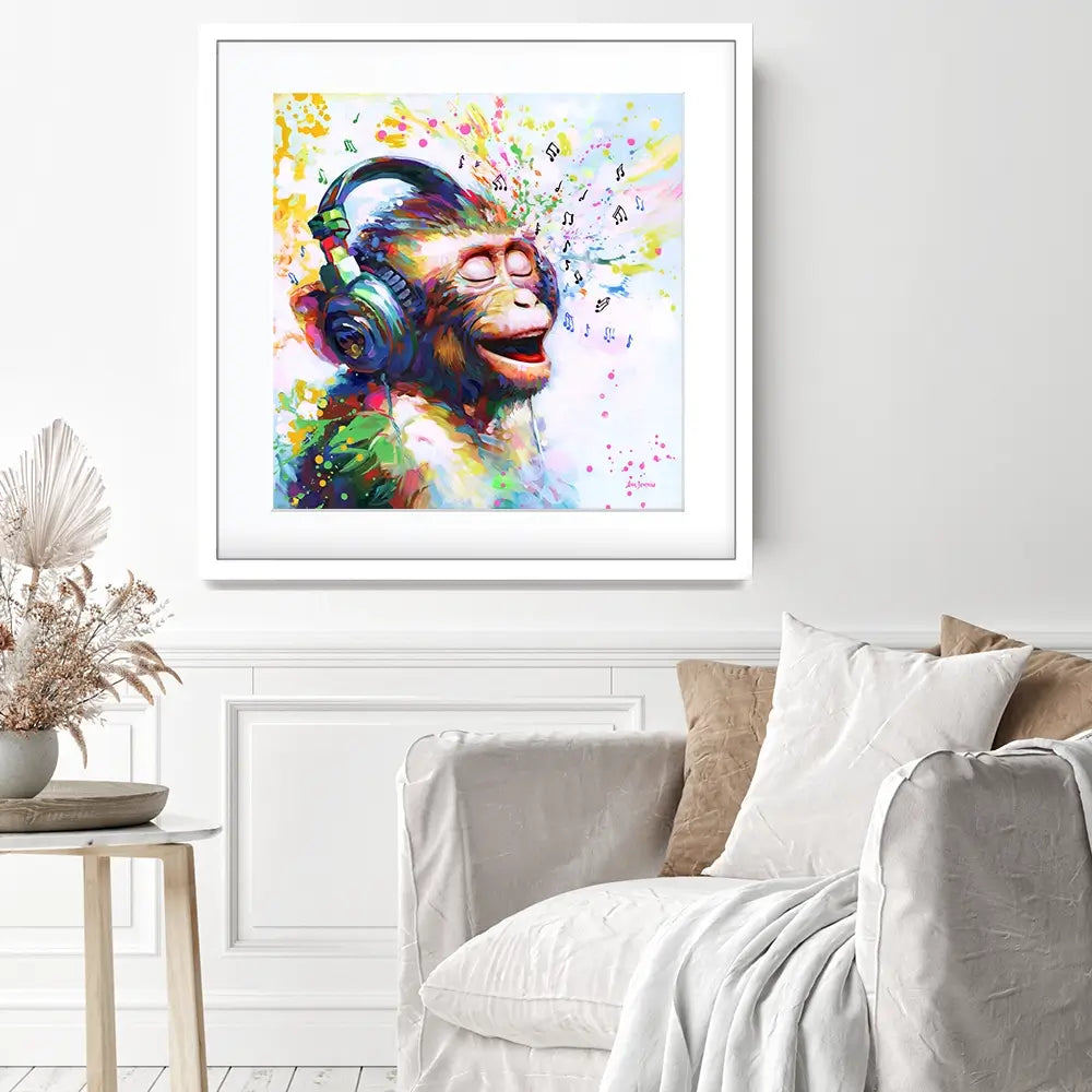 Blissful Beats Square Framed Art Print Blissful Beats Square Framed Art Print wall art product Leon Devenice