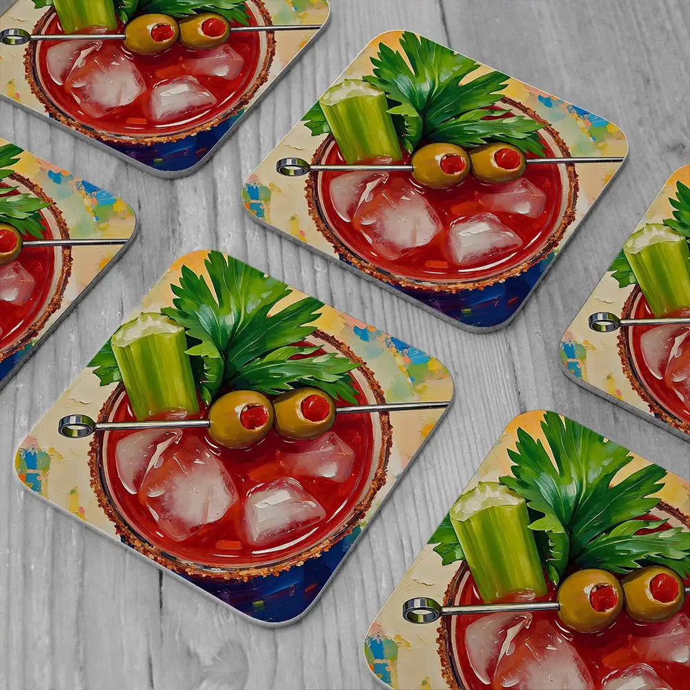 Bloody Mary Cocktail Coaster Set Bloody Mary Cocktail Coaster Set wall art product David Alexander Elder
