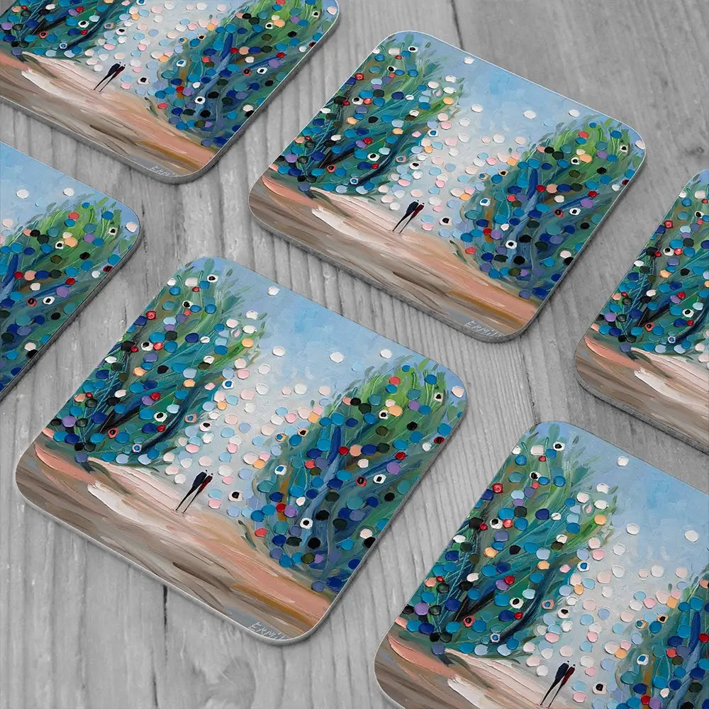 Blooming Affection Coaster Set Blooming Affection Coaster Set wall art product Ekaterina Ermilkina