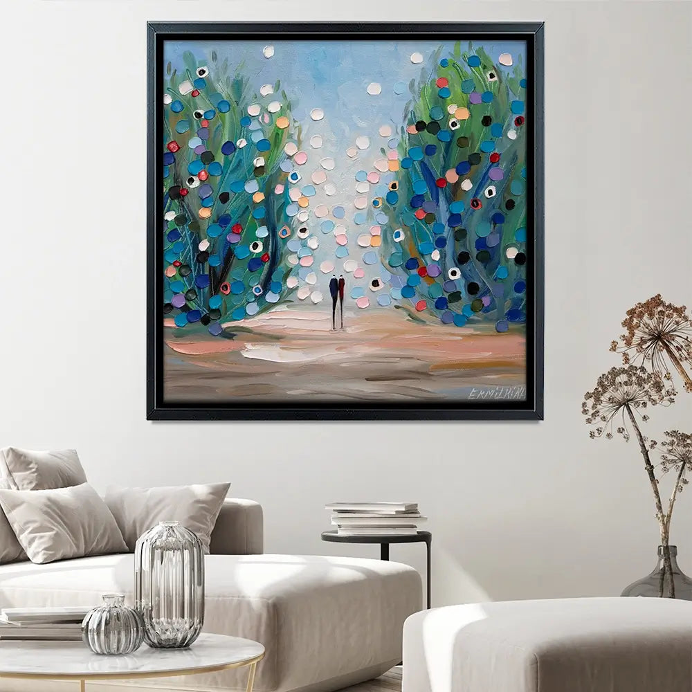 Blooming Affection Square Canvas Print Blooming Affection Square Canvas Print wall art product Ekaterina Ermilkina