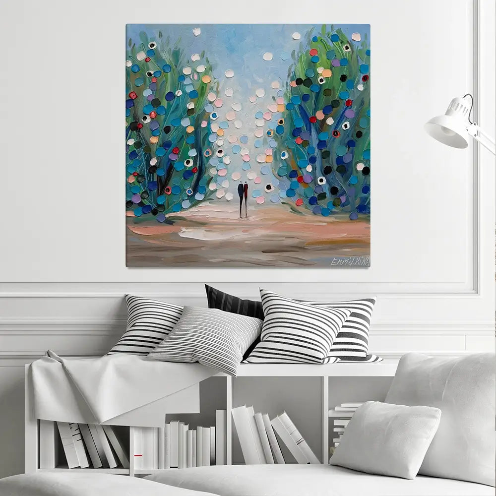 Blooming Affection Square Canvas Print Blooming Affection Square Canvas Print wall art product Ekaterina Ermilkina