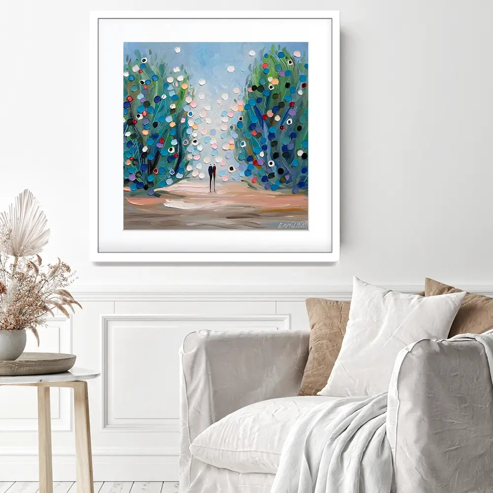 Blooming Affection Square Framed Art Print Blooming Affection Square Framed Art Print wall art product Ekaterina Ermilkina