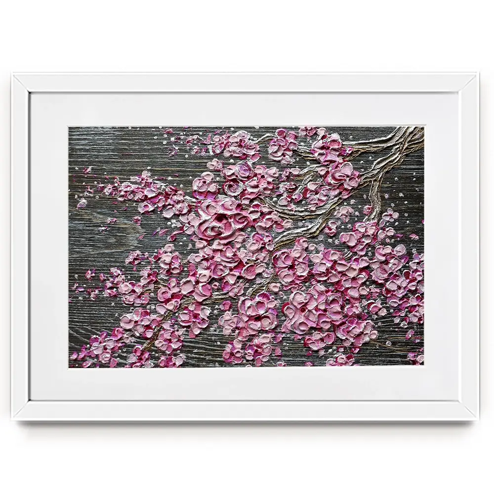 Blooming In The Night Magenta Framed Art Print Blooming In The Night Magenta Framed Art Print wall art product Nada Khatib