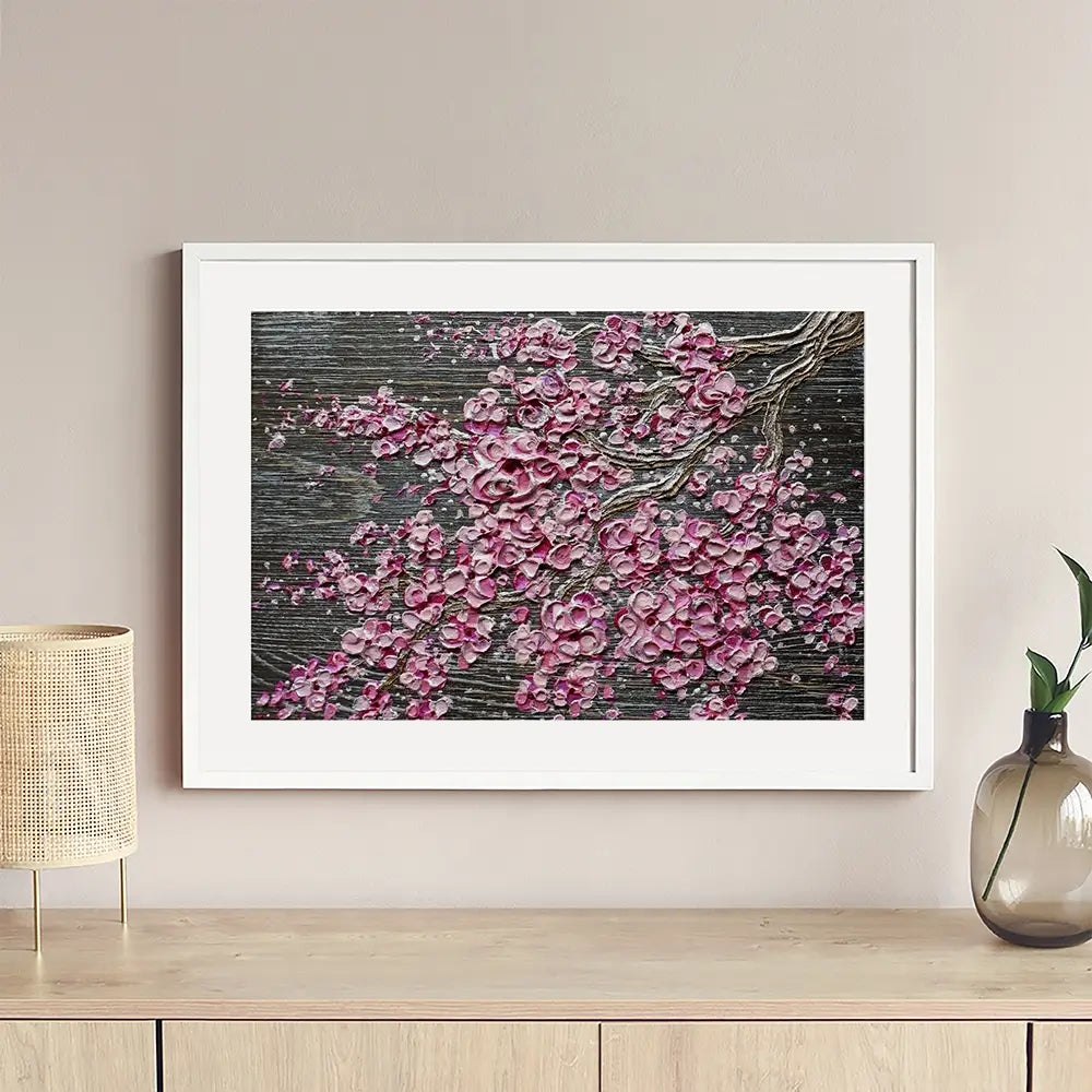 Blooming In The Night Magenta Framed Art Print Blooming In The Night Magenta Framed Art Print wall art product Nada Khatib