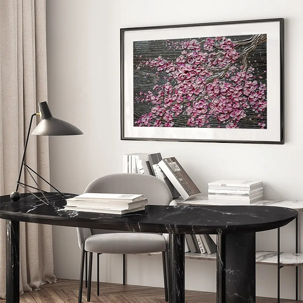 Blooming In The Night Magenta Framed Art Print Blooming In The Night Magenta Framed Art Print wall art product Nada Khatib