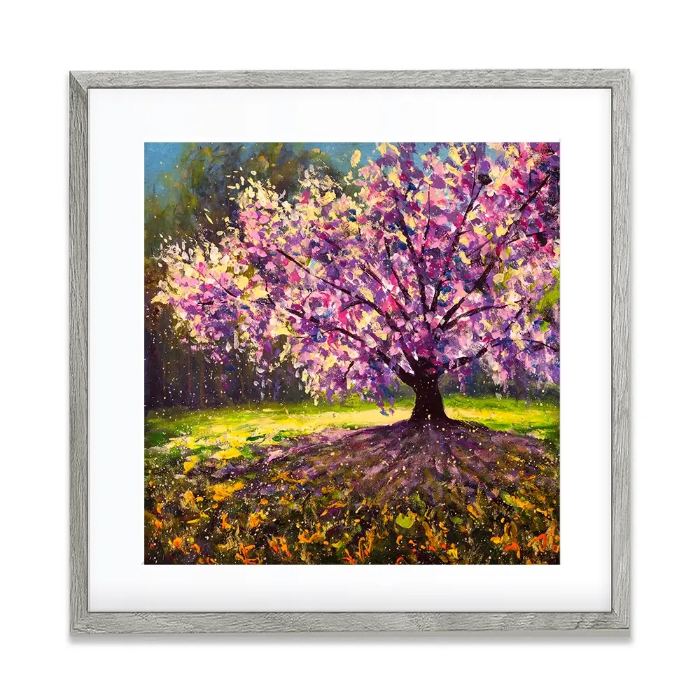 Blooming Tree Square Framed Art Print Blooming Tree Square Framed Art Print wall art product Valery Rybakow / Shutterstock