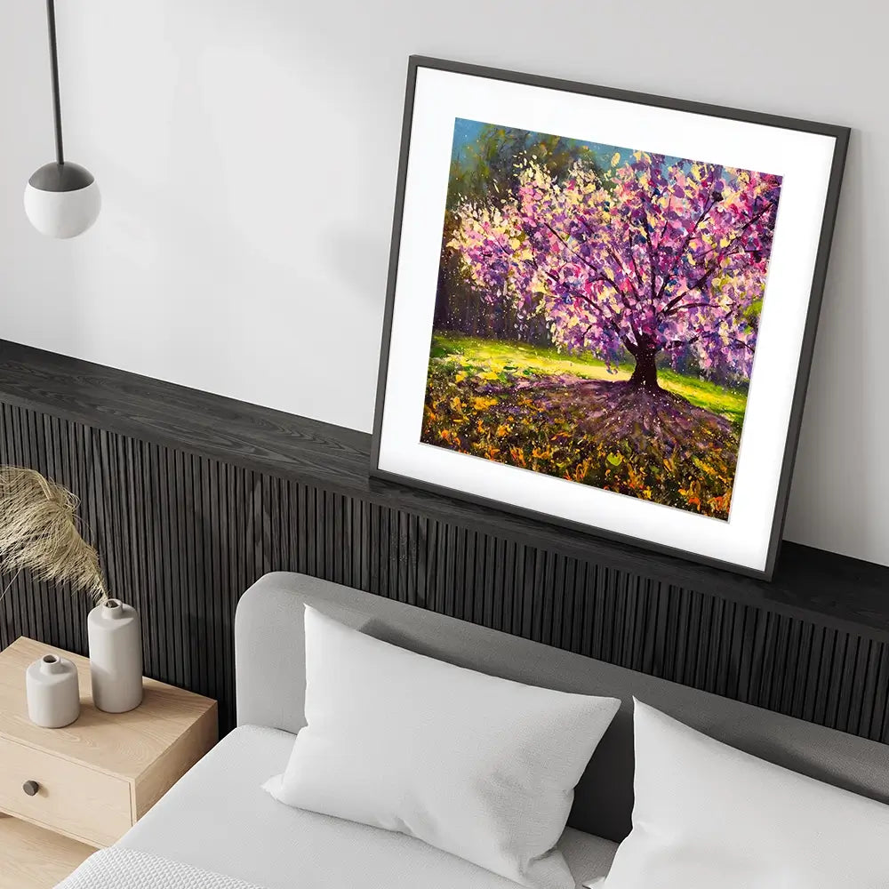 Blooming Tree Square Framed Art Print Blooming Tree Square Framed Art Print wall art product Valery Rybakow / Shutterstock