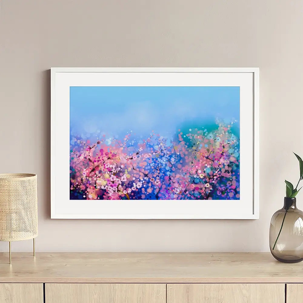 Blossoming In Pink Framed Art Print Blossoming In Pink Framed Art Print wall art product Art Print Shop