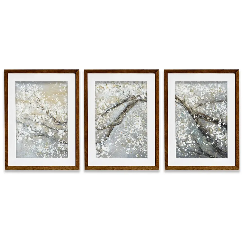 Blossoming In White Framed Art Print Trio Blossoming In White Framed Art Print Trio wall art product Art Print Shop