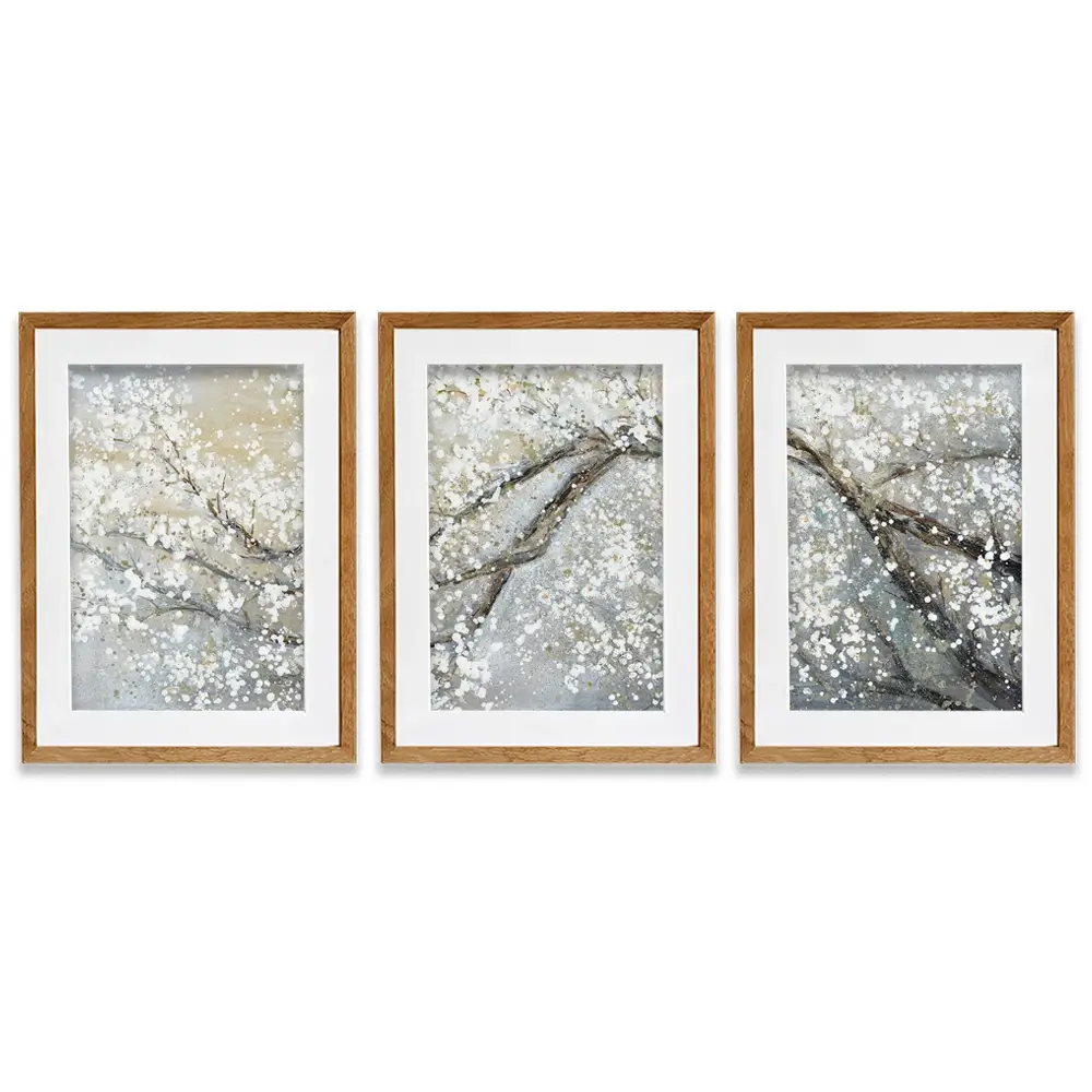 Blossoming In White Framed Art Print Trio Blossoming In White Framed Art Print Trio wall art product Art Print Shop