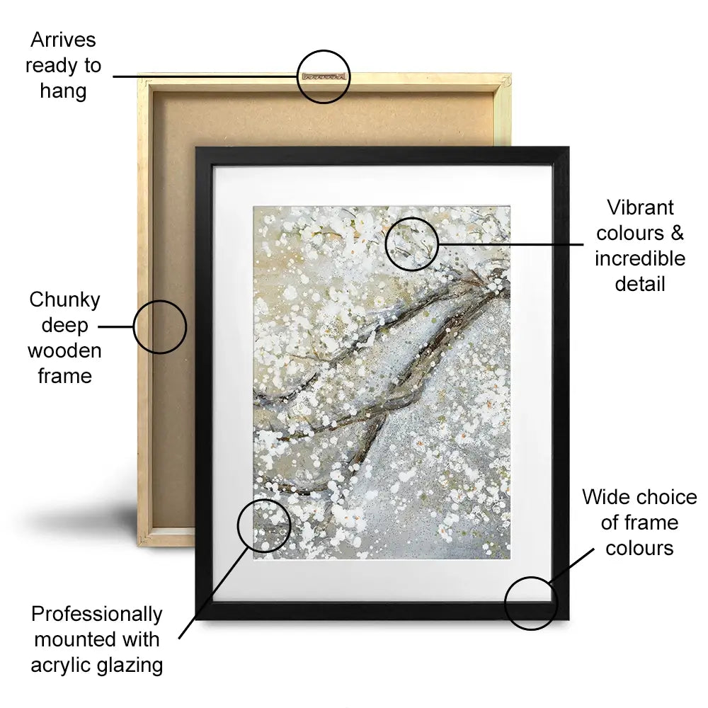 Blossoming In White Framed Art Print Trio Blossoming In White Framed Art Print Trio wall art product Art Print Shop