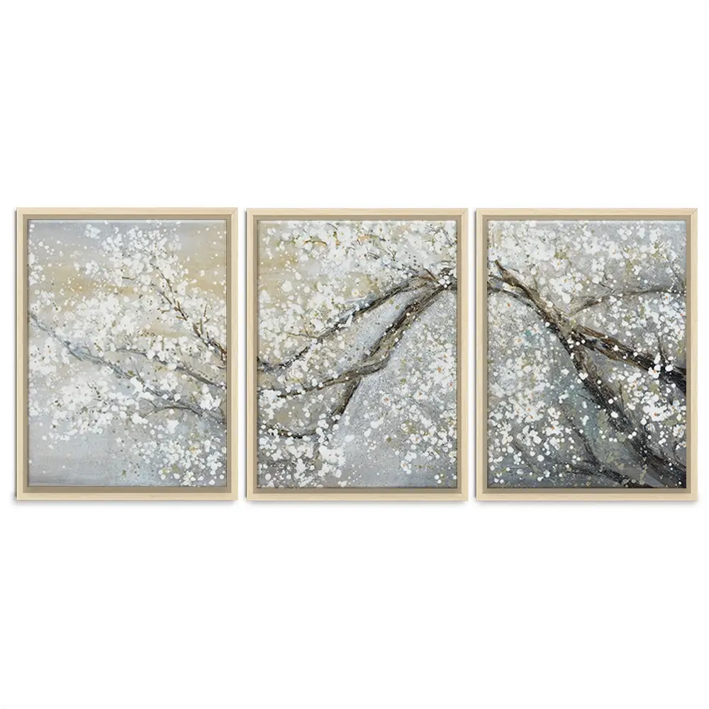 Blossoming In White Trio Canvas Print Blossoming In White Trio Canvas Print wall art product Art Print Shop