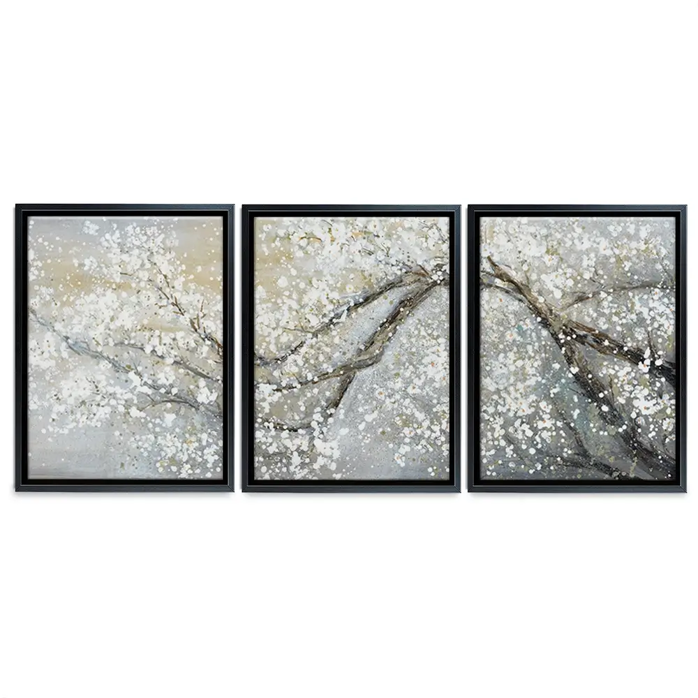 Blossoming In White Trio Canvas Print Blossoming In White Trio Canvas Print wall art product Art Print Shop