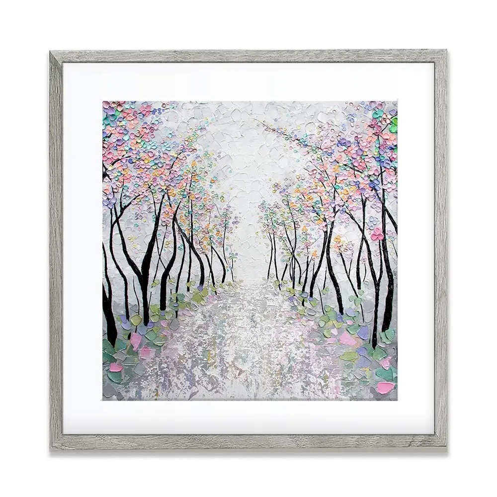 Blossoms In The Breeze Square Framed Art Print Blossoms In The Breeze Square Framed Art Print wall art product Nada Khatib