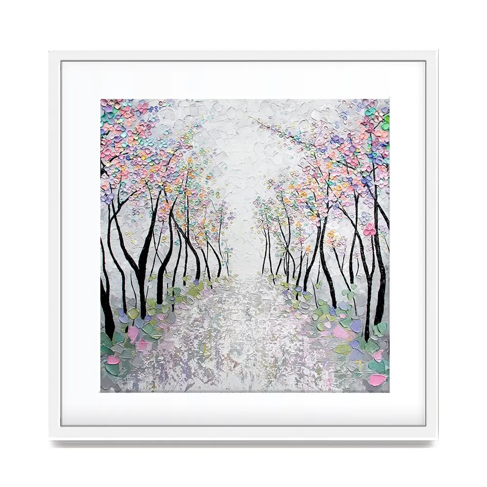 Blossoms In The Breeze Square Framed Art Print Blossoms In The Breeze Square Framed Art Print wall art product Nada Khatib