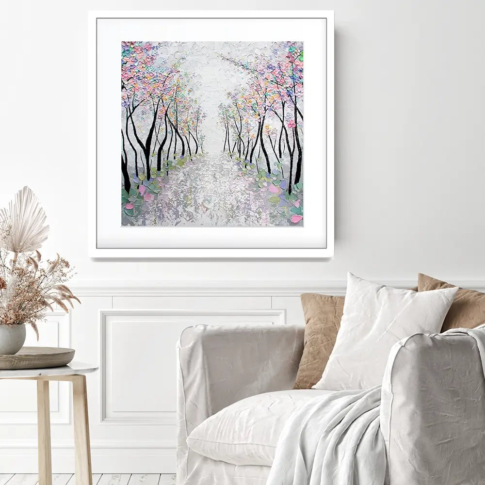 Blossoms In The Breeze Square Framed Art Print Blossoms In The Breeze Square Framed Art Print wall art product Nada Khatib