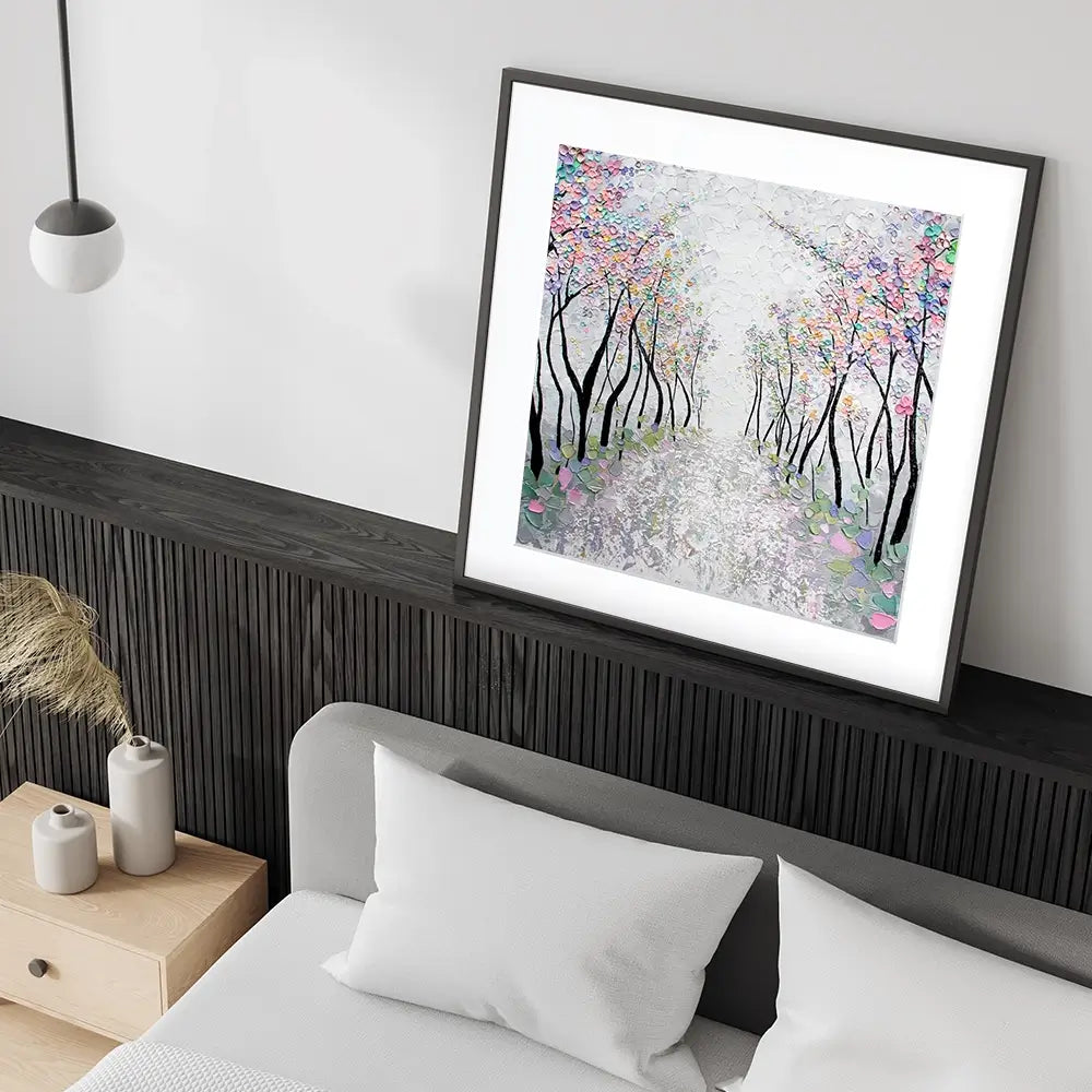 Blossoms In The Breeze Square Framed Art Print Blossoms In The Breeze Square Framed Art Print wall art product Nada Khatib
