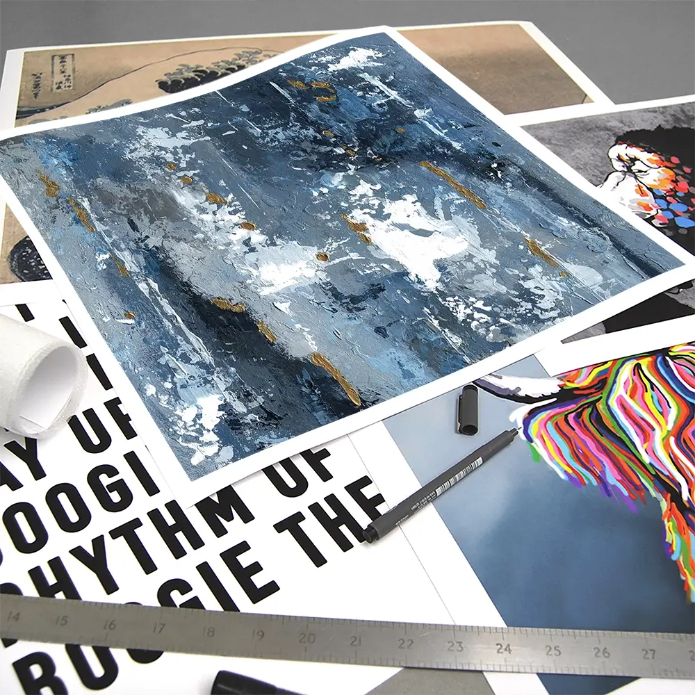 Blue Abstraction Square Art Print Blue Abstraction Square Art Print wall art product Svetlana Aleynikova