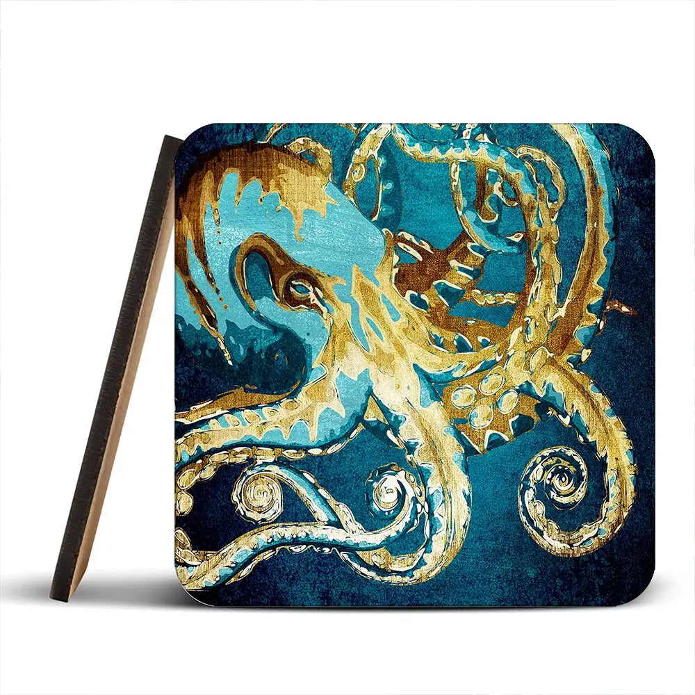 Blue And Gold Octopus Coaster Set Rainbow Soul Tree Coaster Set | Rainbow Soul Tree Art Coasters wall art product officeBBstudio / Shutterstock