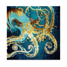 Blue And Gold Octopus Oversized Square Canvas Print Blue And Gold Octopus Oversized Square Canvas Print wall art product officeBBstudio / Shutterstock