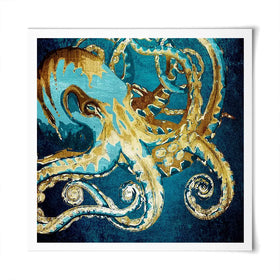 Blue And Gold Octopus Square Art Print Blue And Gold Octopus Square Art Print wall art product officeBBstudio / Shutterstock