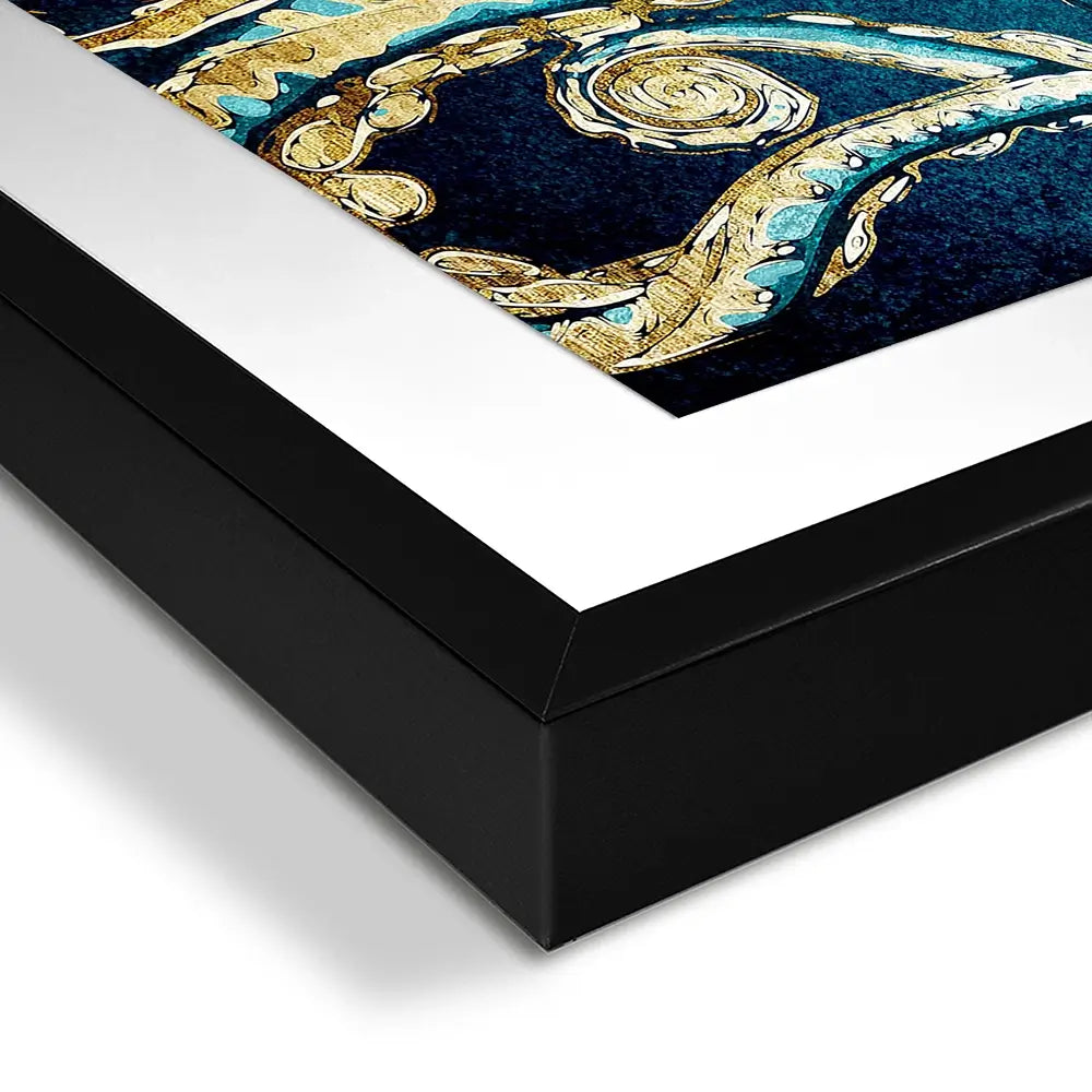 Blue And Gold Octopus Square Framed Art Print Blue And Gold Octopus Square Framed Art Print wall art product officeBBstudio / Shutterstock