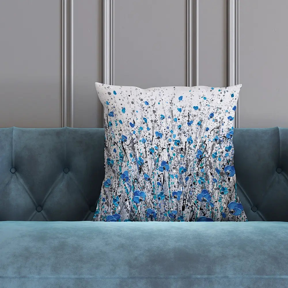 Blue And Grey Meadow Cushion Blue And Grey Meadow Cushion wall art product Olga Tkachyk