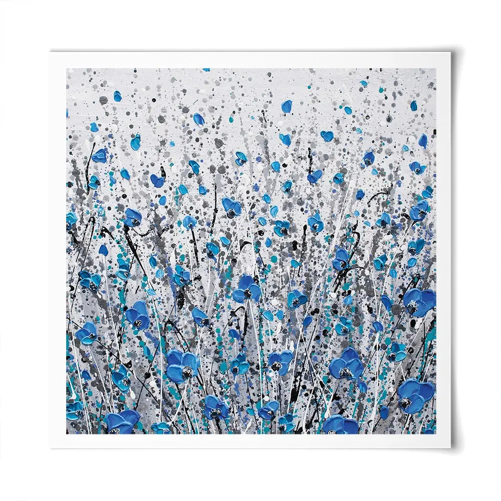 Blue And Grey Meadow Square Art Print Blue And Grey Meadow Square Art Print wall art product Olga Tkachyk