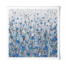 Blue And Grey Meadow Square Art Print Blue And Grey Meadow Square Art Print wall art product Olga Tkachyk