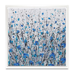 Blue And Grey Meadow Square Canvas Print wall art product Olga Tkachyk