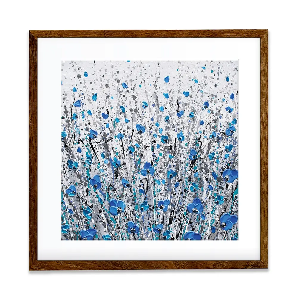 Blue And Grey Meadow Square Framed Art Print Blue And Grey Meadow Square Framed Art Print wall art product Olga Tkachyk