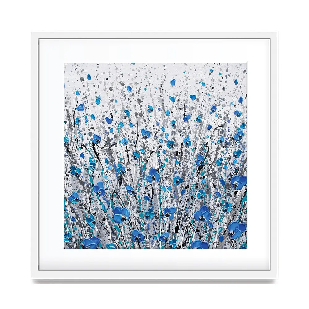 Blue And Grey Meadow Square Framed Art Print Blue And Grey Meadow Square Framed Art Print wall art product Olga Tkachyk