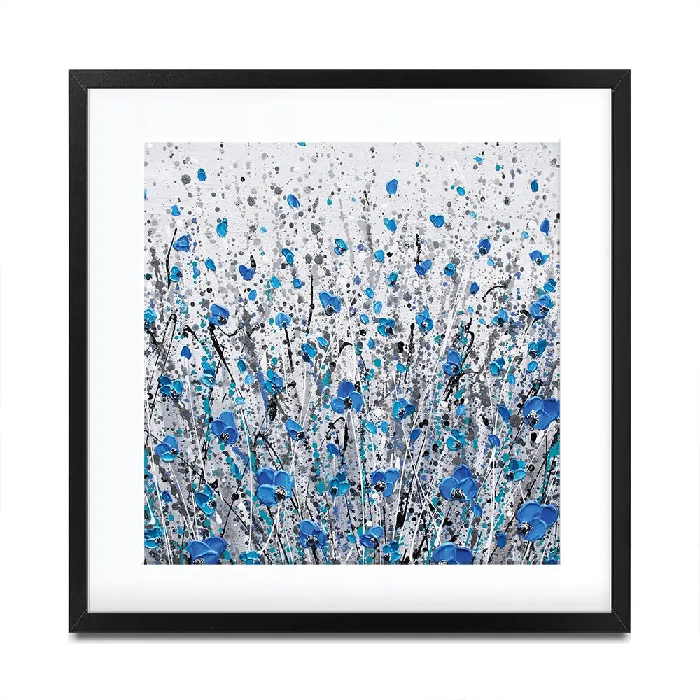 Blue And Grey Meadow Square Framed Art Print Blue And Grey Meadow Square Framed Art Print wall art product Olga Tkachyk