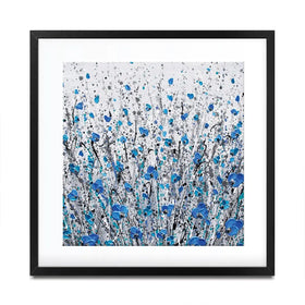 Blue And Grey Meadow Square Framed Art Print Blue And Grey Meadow Square Framed Art Print wall art product Olga Tkachyk