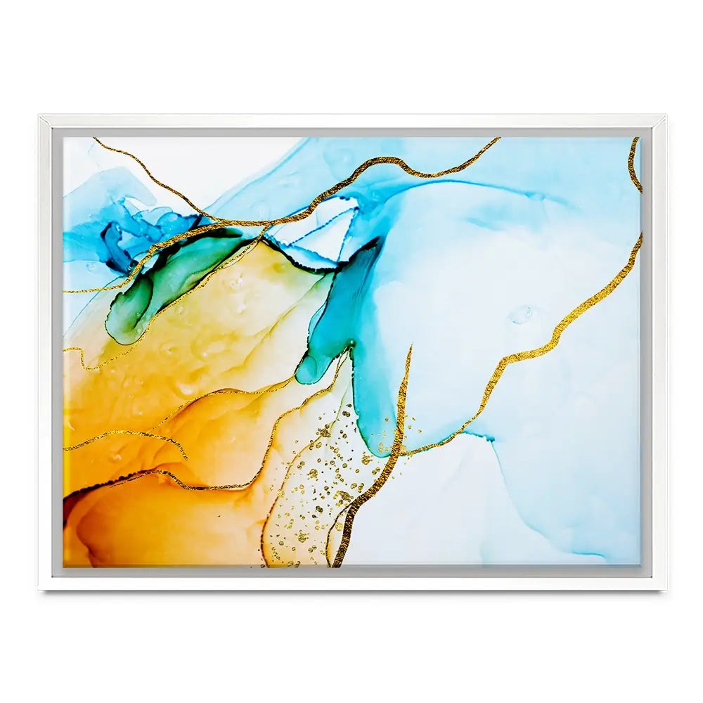 Blue And Orange Abstract Canvas Print Blue And Orange Abstract Canvas Print wall art product CARACOLLA / Shutterstock
