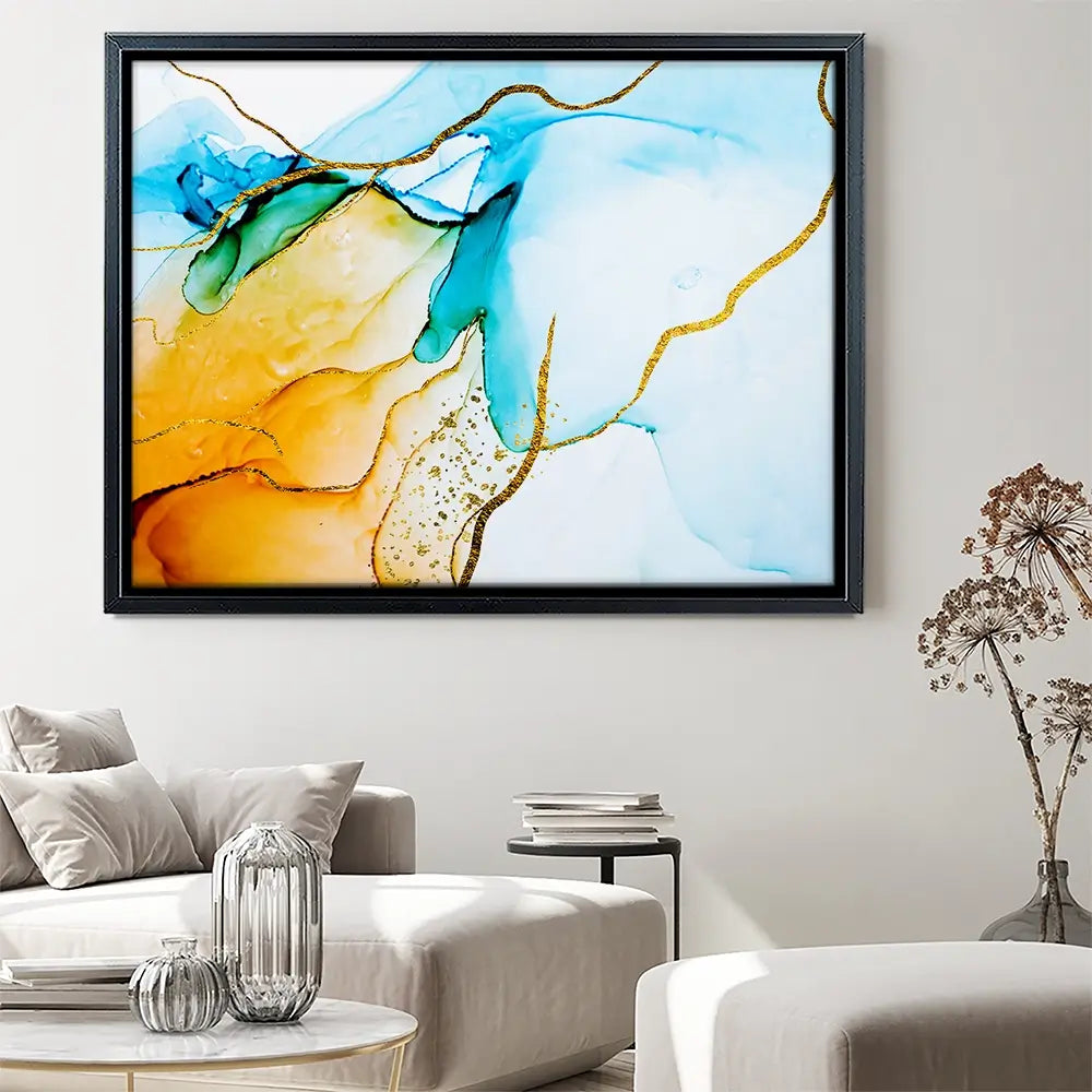 Blue And Orange Abstract Canvas Print Blue And Orange Abstract Canvas Print wall art product CARACOLLA / Shutterstock