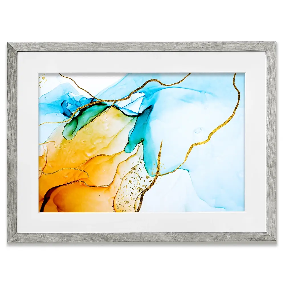 Blue And Orange Abstract Framed Art Print Blue And Orange Abstract Framed Art Print wall art product CARACOLLA / Shutterstock