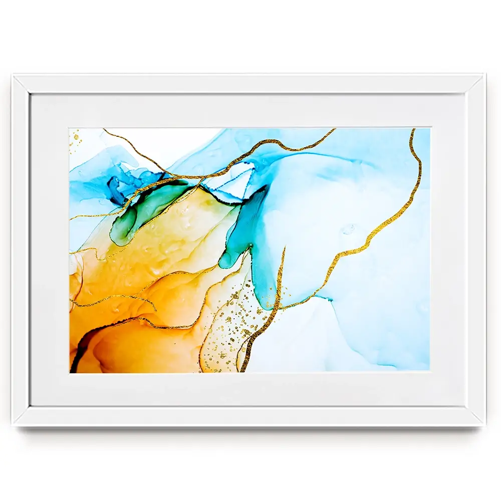 Blue And Orange Abstract Framed Art Print Blue And Orange Abstract Framed Art Print wall art product CARACOLLA / Shutterstock