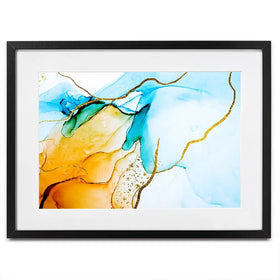 Blue And Orange Abstract Framed Art Print Blue And Orange Abstract Framed Art Print wall art product CARACOLLA / Shutterstock