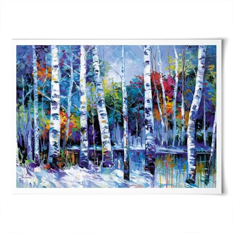 Blue Birches Art Print Blue Birches Art Print wall art product Leon Devenice