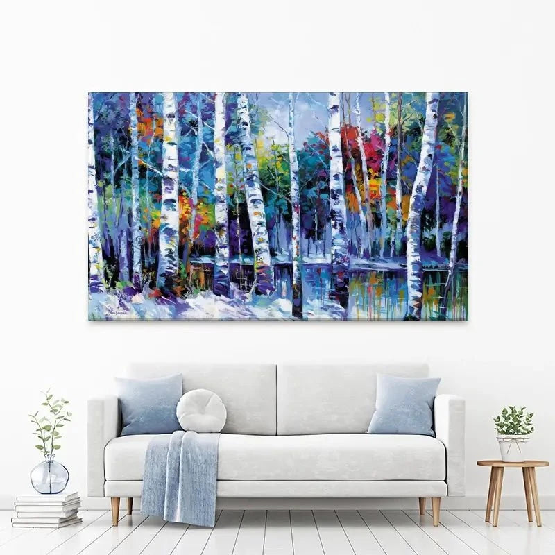 Blue Birches Canvas Print Blue Birches Canvas Print wall art product Leon Devenice