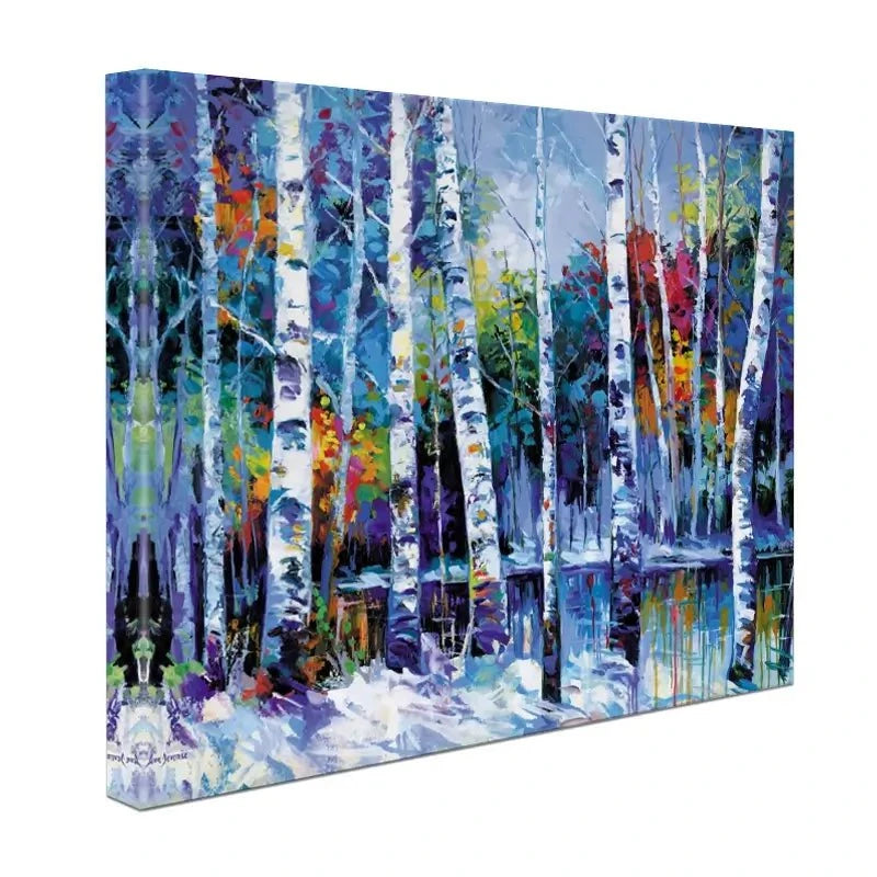 Blue Birches Canvas Print Blue Birches Canvas Print wall art product Leon Devenice