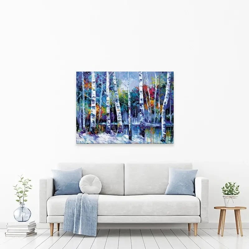 Blue Birches Canvas Print Blue Birches Canvas Print wall art product Leon Devenice