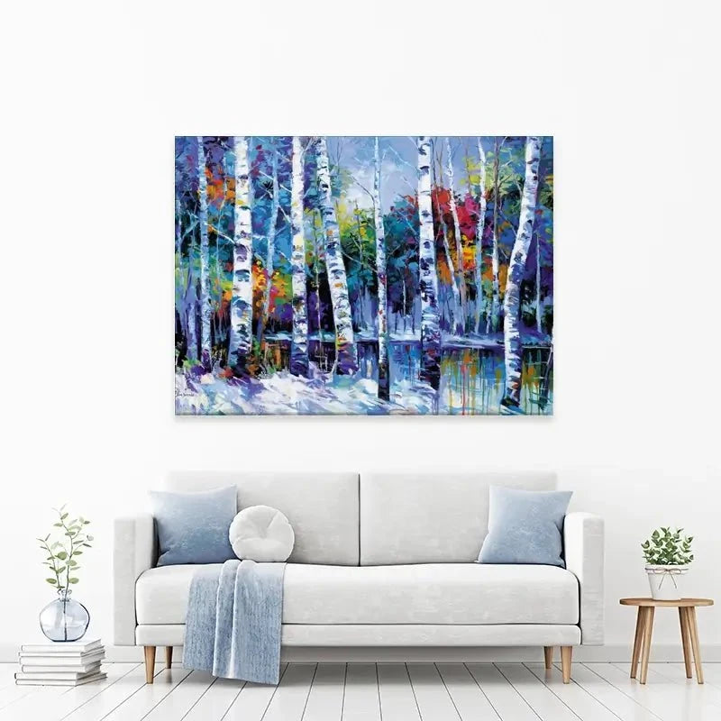 Blue Birches Canvas Print Blue Birches Canvas Print wall art product Leon Devenice