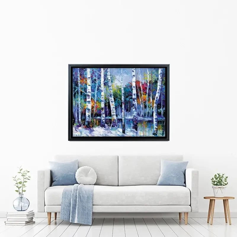 Blue Birches Canvas Print Blue Birches Canvas Print wall art product Leon Devenice