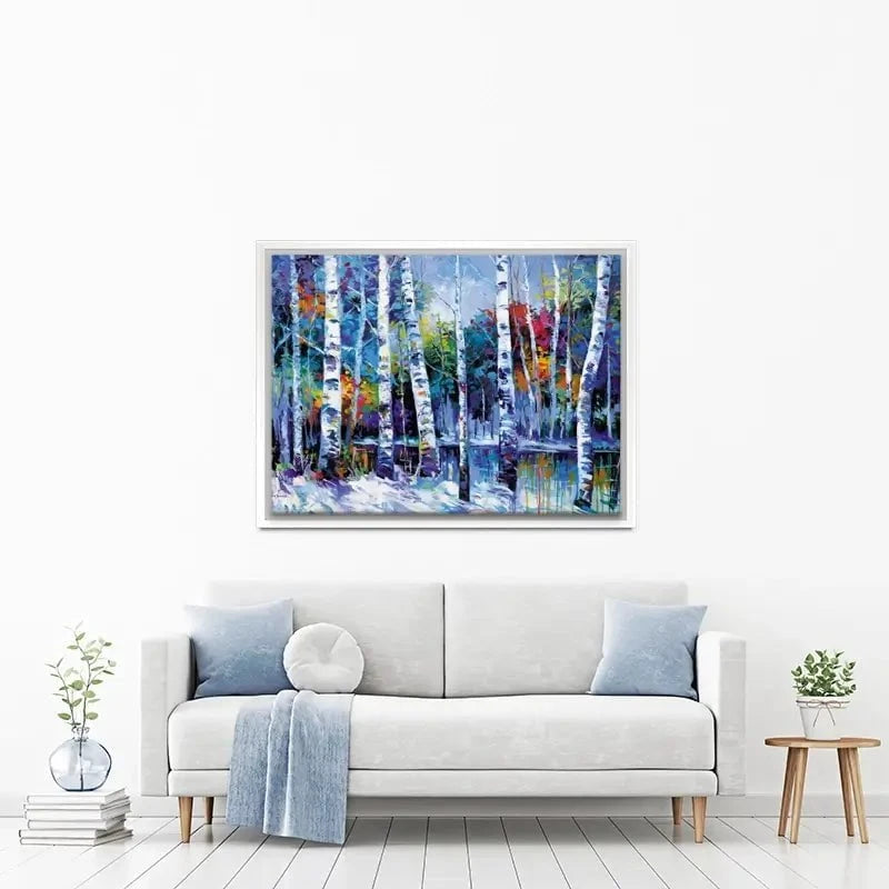 Blue Birches Canvas Print Blue Birches Canvas Print wall art product Leon Devenice