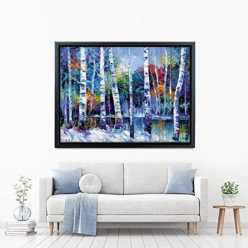 Blue Birches Canvas Print Blue Birches Canvas Print wall art product Leon Devenice