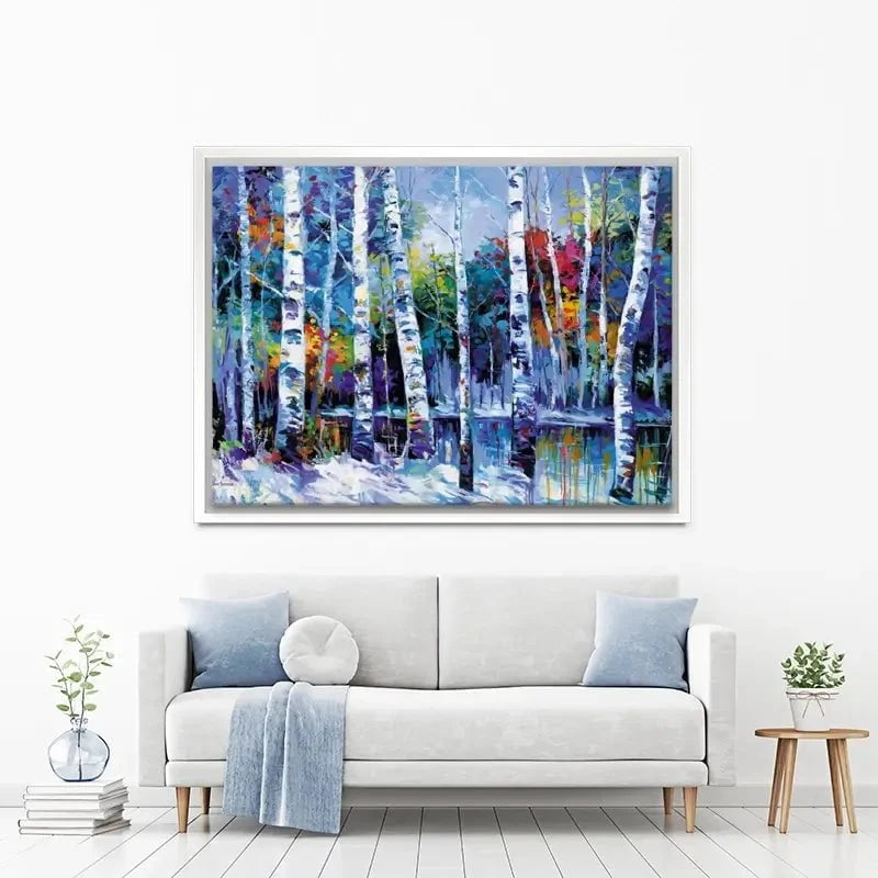 Blue Birches Canvas Print Blue Birches Canvas Print wall art product Leon Devenice